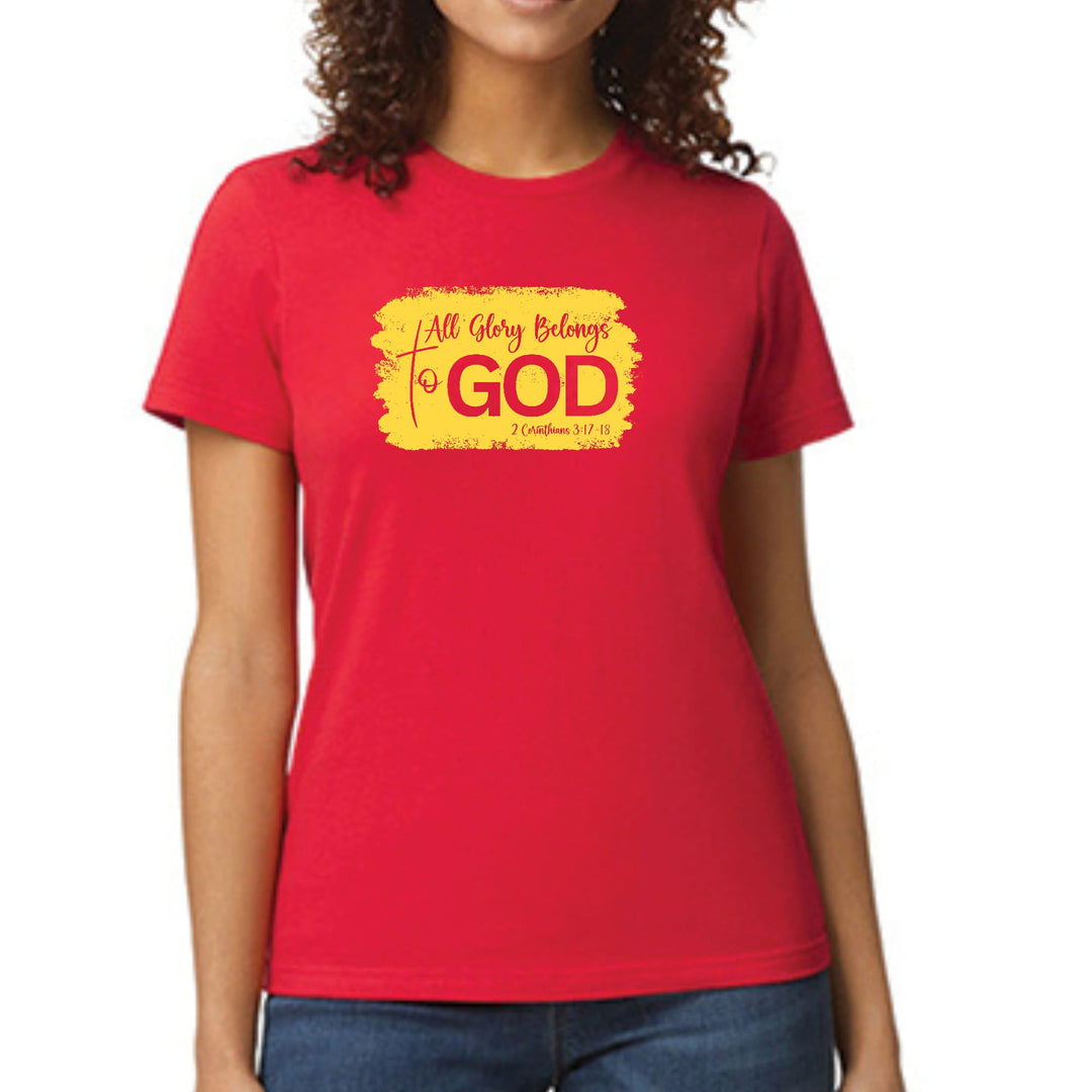 Womens Graphic T-shirt All Glory Belongs to God Christian - Womens | T-Shirts