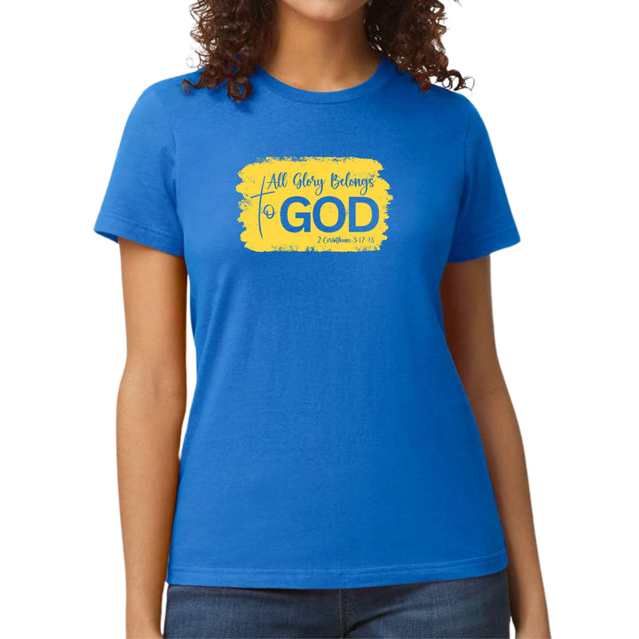 Womens Graphic T-shirt All Glory Belongs to God Christian - Womens | T-Shirts