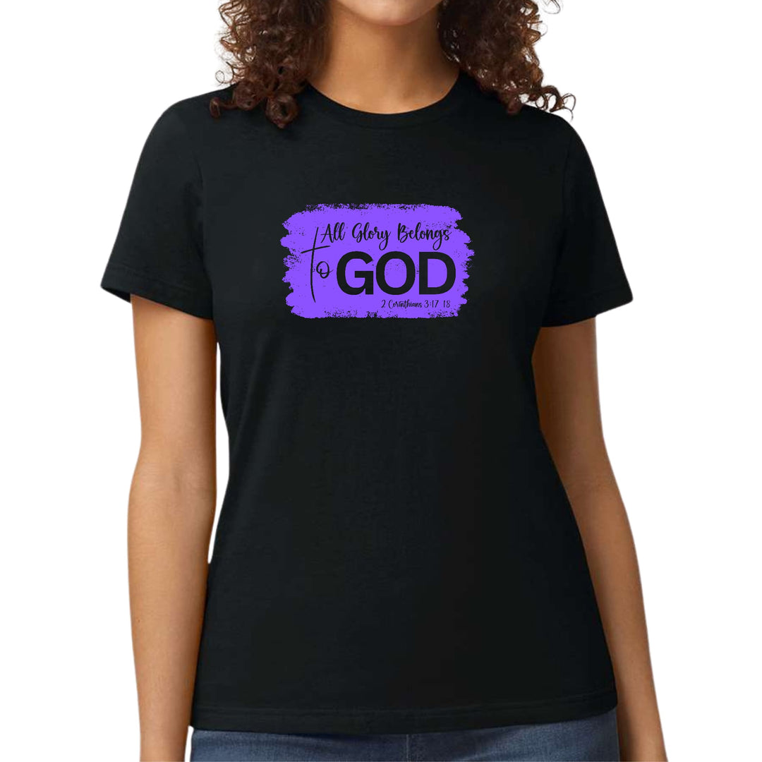 Womens Graphic T-shirt All Glory Belongs to God Lavender - Womens | T-Shirts