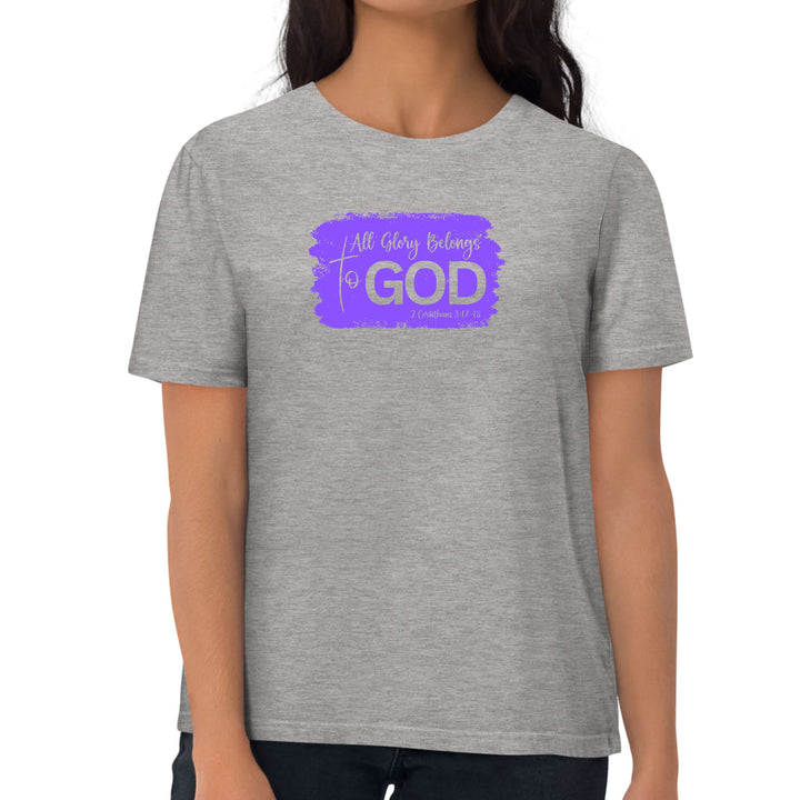 Womens Graphic T-shirt All Glory Belongs to God Lavender - Womens | T-Shirts