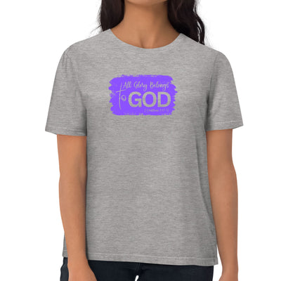 Womens Graphic T-shirt All Glory Belongs To God Lavender - Womens | T-Shirts