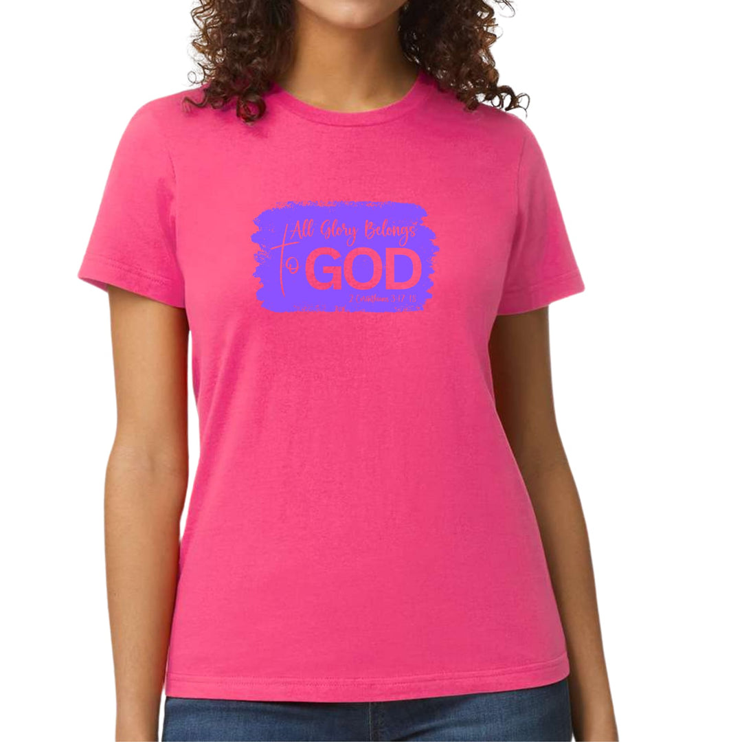 Womens Graphic T-shirt All Glory Belongs to God Lavender - Womens | T-Shirts