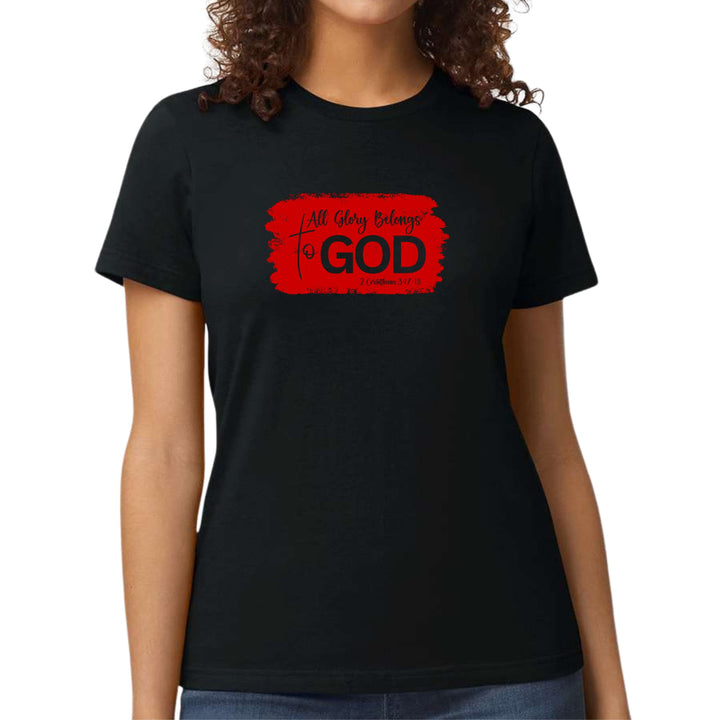 Womens Graphic T-shirt All Glory Belongs to God Red - Womens | T-Shirts