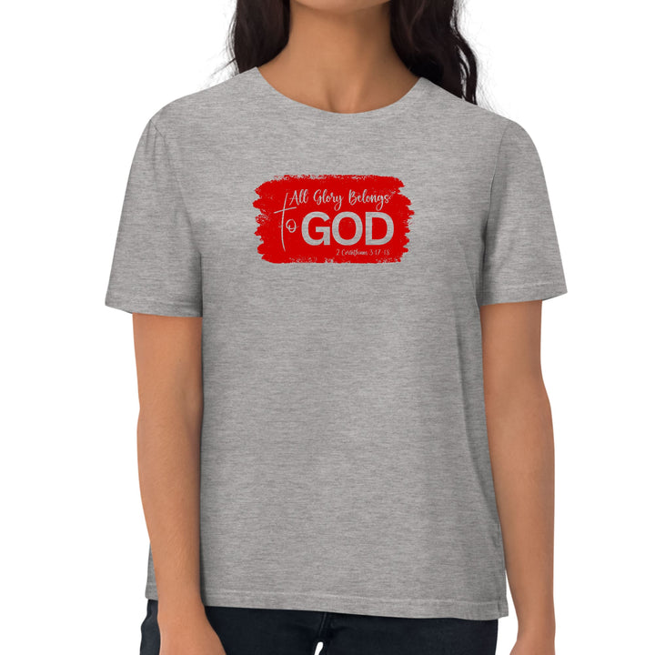 Womens Graphic T-shirt All Glory Belongs to God Red - Womens | T-Shirts