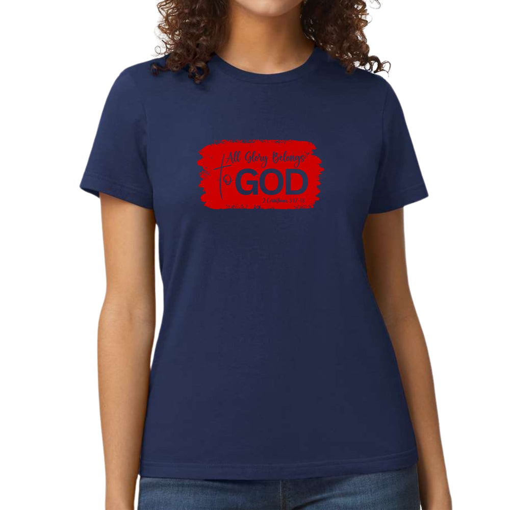 Womens Graphic T-shirt All Glory Belongs to God Red - Womens | T-Shirts