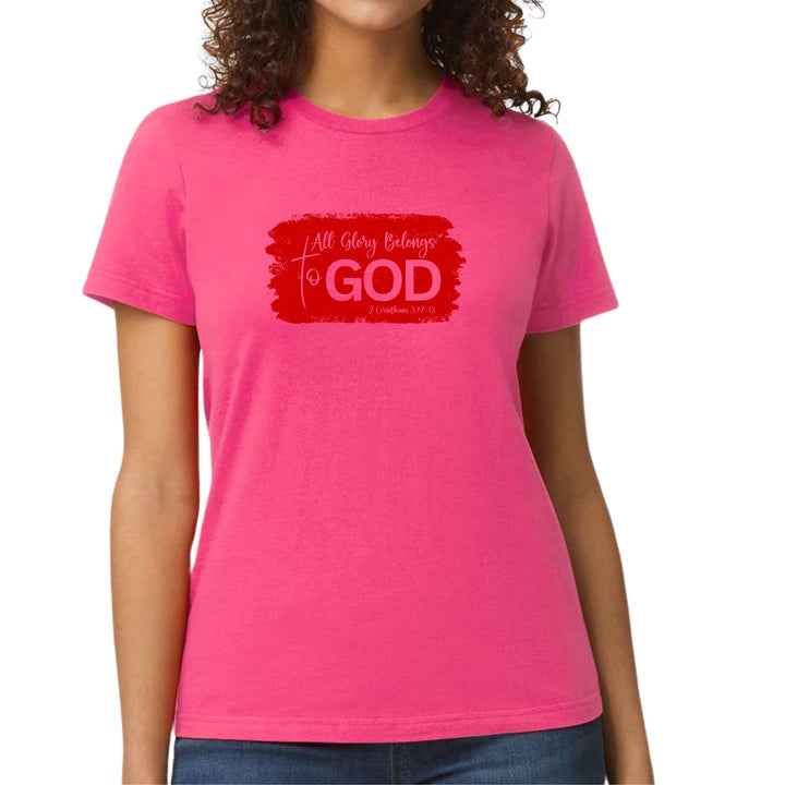 Womens Graphic T-shirt All Glory Belongs to God Red - Womens | T-Shirts