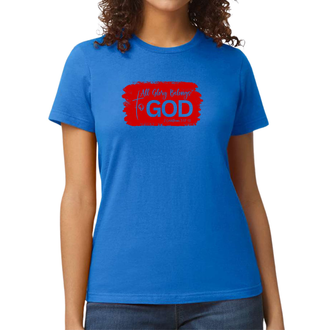 Womens Graphic T-shirt All Glory Belongs to God Red - Womens | T-Shirts