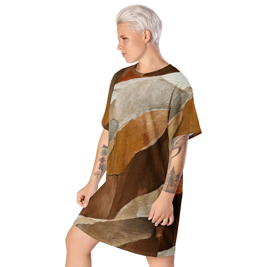 Womens Graphic T-shirt Dress Abstract Stone Print - Womens | Dresses | T-Shirts