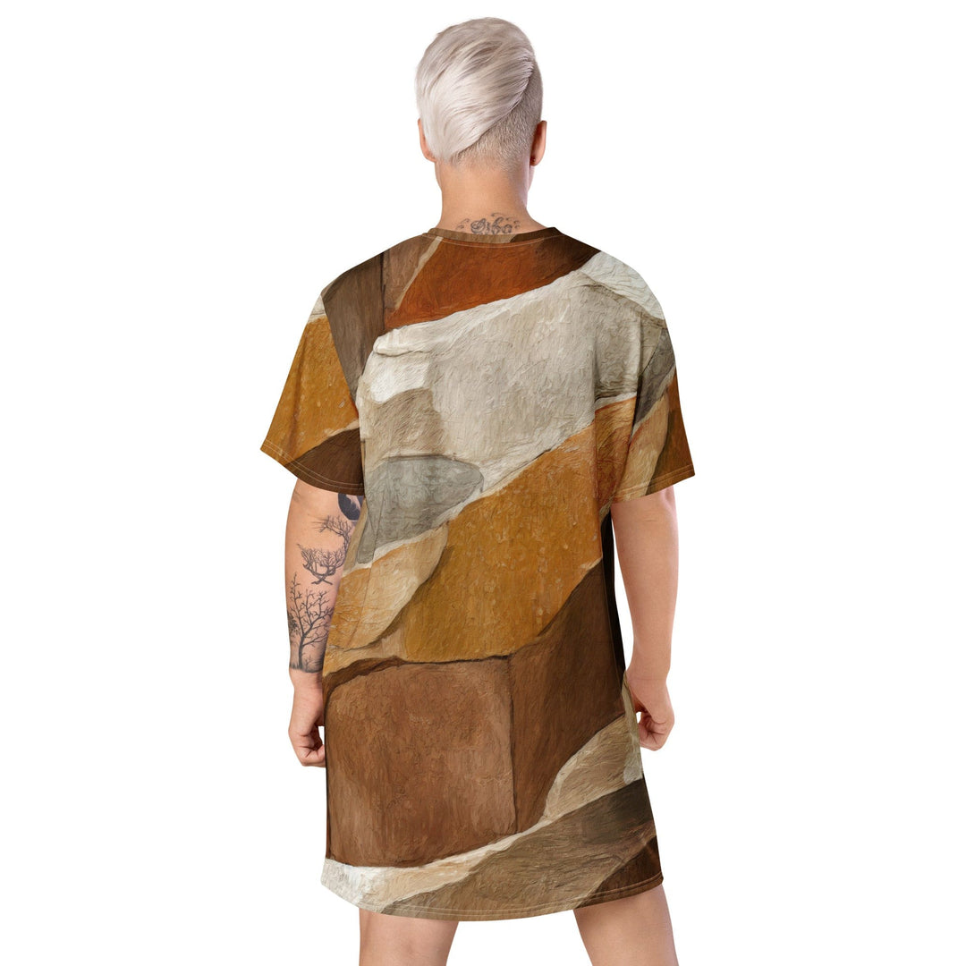 Womens Graphic T-shirt Dress Abstract Stone Print - Womens | Dresses | T-Shirts