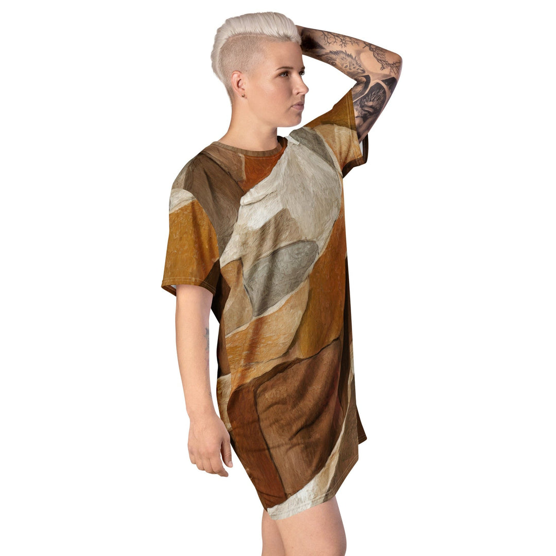 Womens Graphic T-shirt Dress Abstract Stone Print - Womens | Dresses | T-Shirts