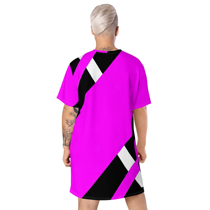 Womens Graphic T-shirt Dress Black and Pink Pattern - Womens | Dresses