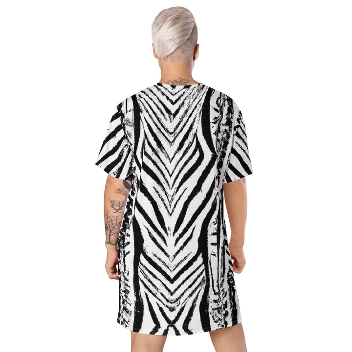 Womens Graphic T-shirt Dress Black White Native Print - Womens | Dresses