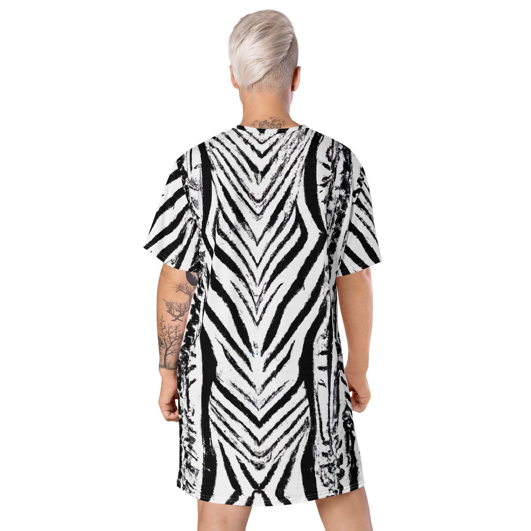 Womens Graphic T-shirt Dress Black White Native Print - Womens | Dresses