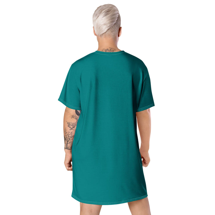 Womens Graphic T-shirt Dress Dark Teal Green - Womens | Dresses | T-Shirts | AOP