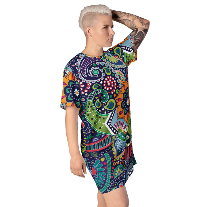 Womens Graphic T-shirt Dress Floral Paisley 22523 - Womens | Dresses | T-Shirts