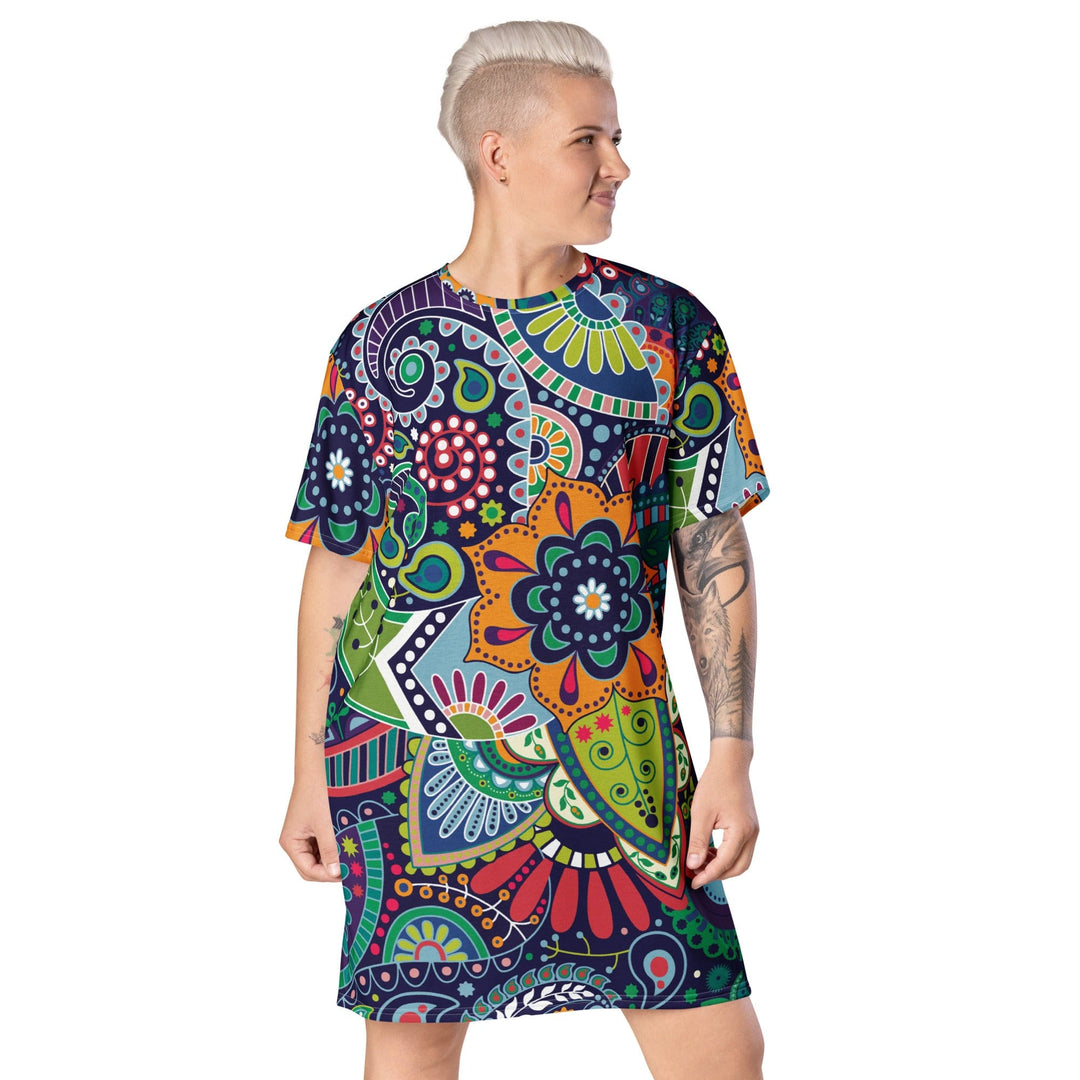 Womens Graphic T-shirt Dress Floral Paisley 22523 - Womens | Dresses | T-Shirts