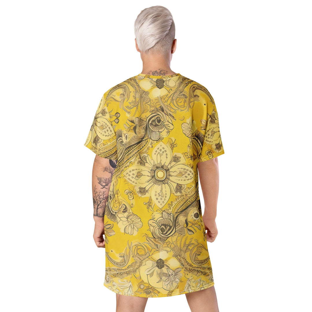 Womens Graphic T-shirt Dress Floral Yellow Bandanna Print - Womens | Dresses