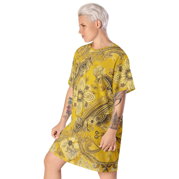 Womens Graphic T-shirt Dress Floral Yellow Bandanna Print - Womens | Dresses