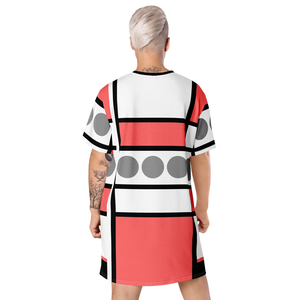 Womens Graphic T-shirt Dress Pale Red Print - Womens | Dresses | T-Shirts | AOP