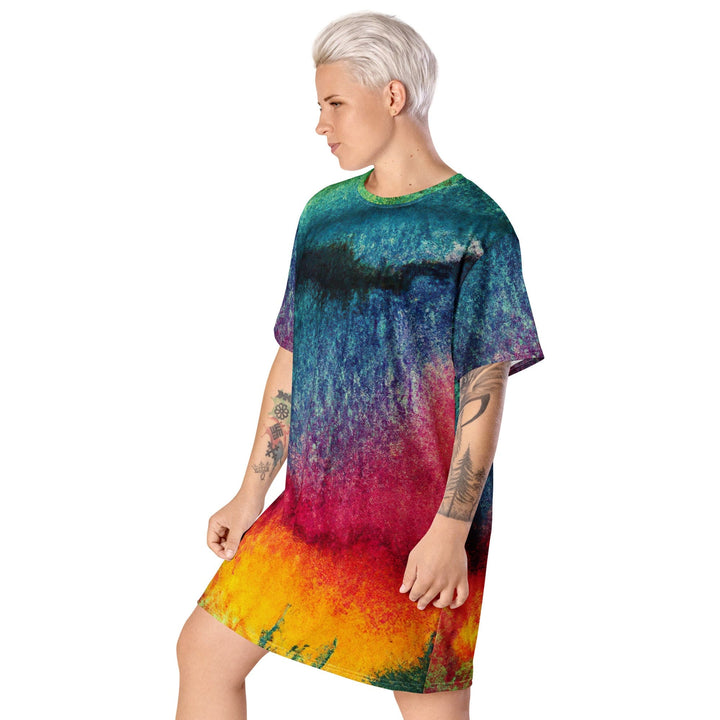 Womens Graphic T-shirt Dress Multicolor Abstract Pattern 2 - Womens | Dresses