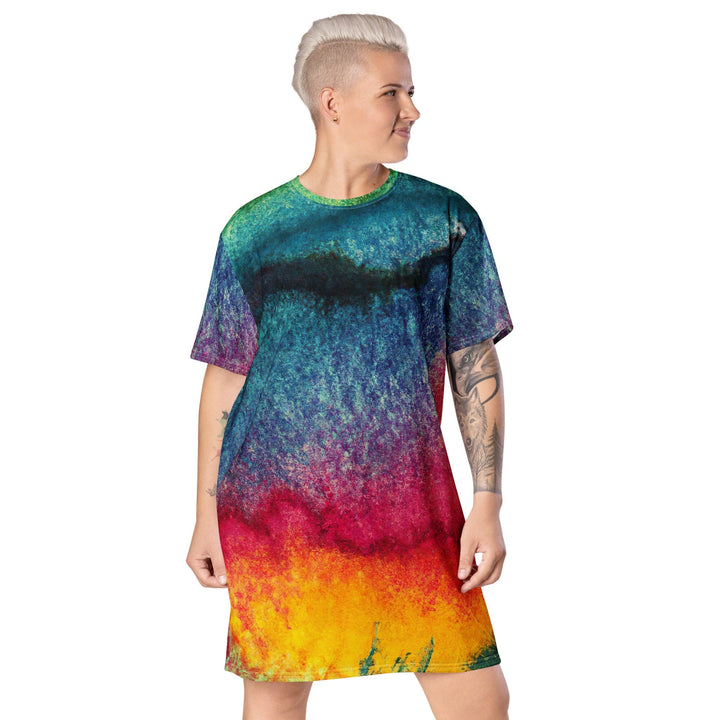 Womens Graphic T-shirt Dress Multicolor Abstract Pattern 2 - Womens | Dresses