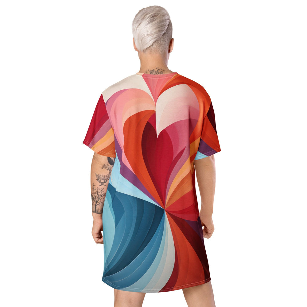 Womens Graphic T-shirt Dress Multicolor Heart Print - Womens | Dresses