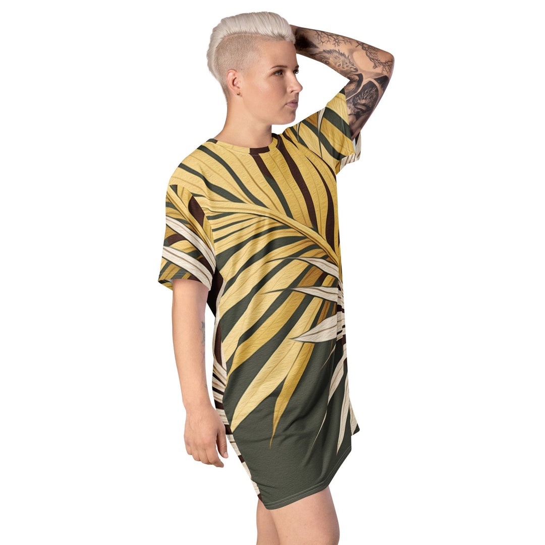 Womens Graphic T-shirt Dress Palm Tree Leaves Pattern - Womens | Dresses