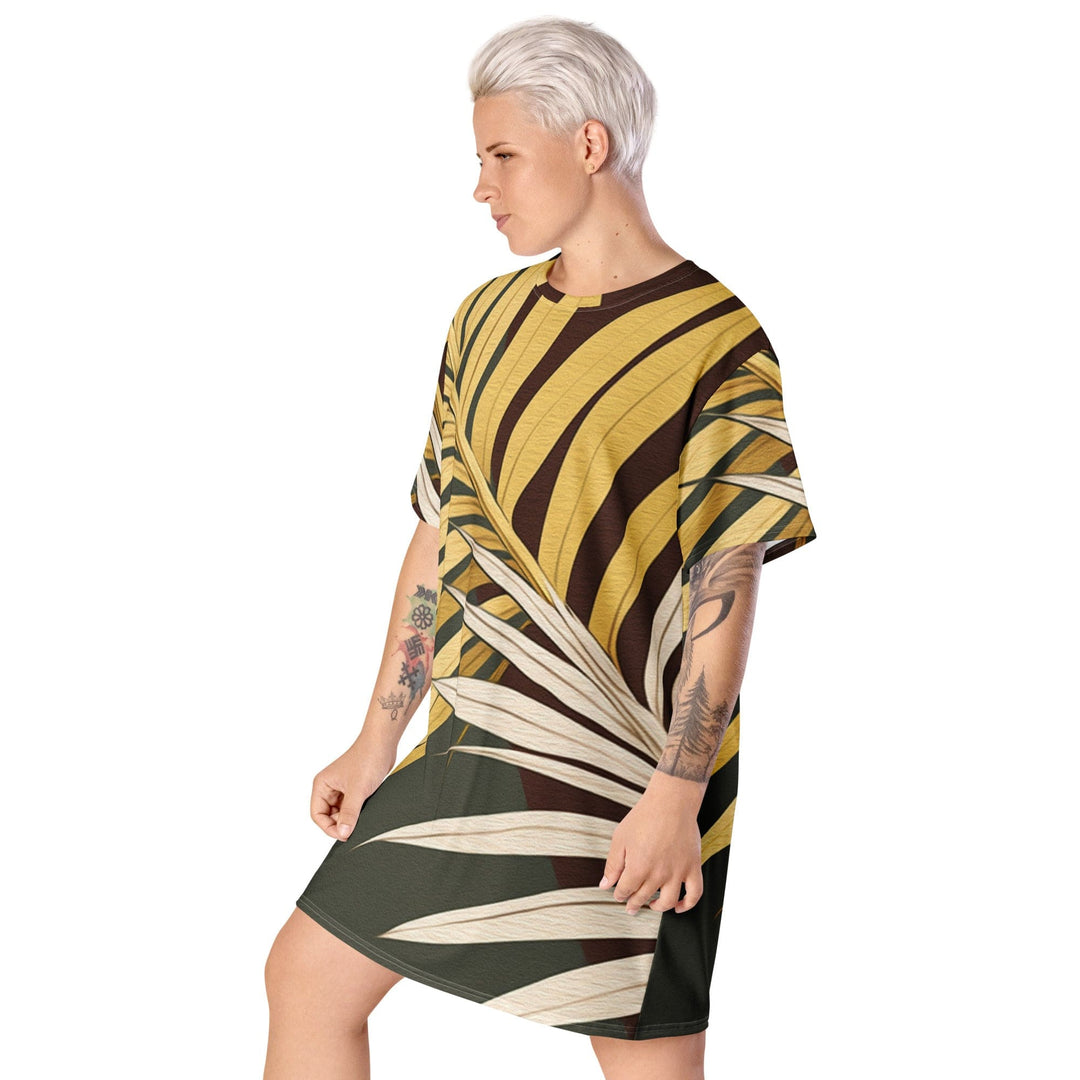 Womens Graphic T-shirt Dress Palm Tree Leaves Pattern - Womens | Dresses