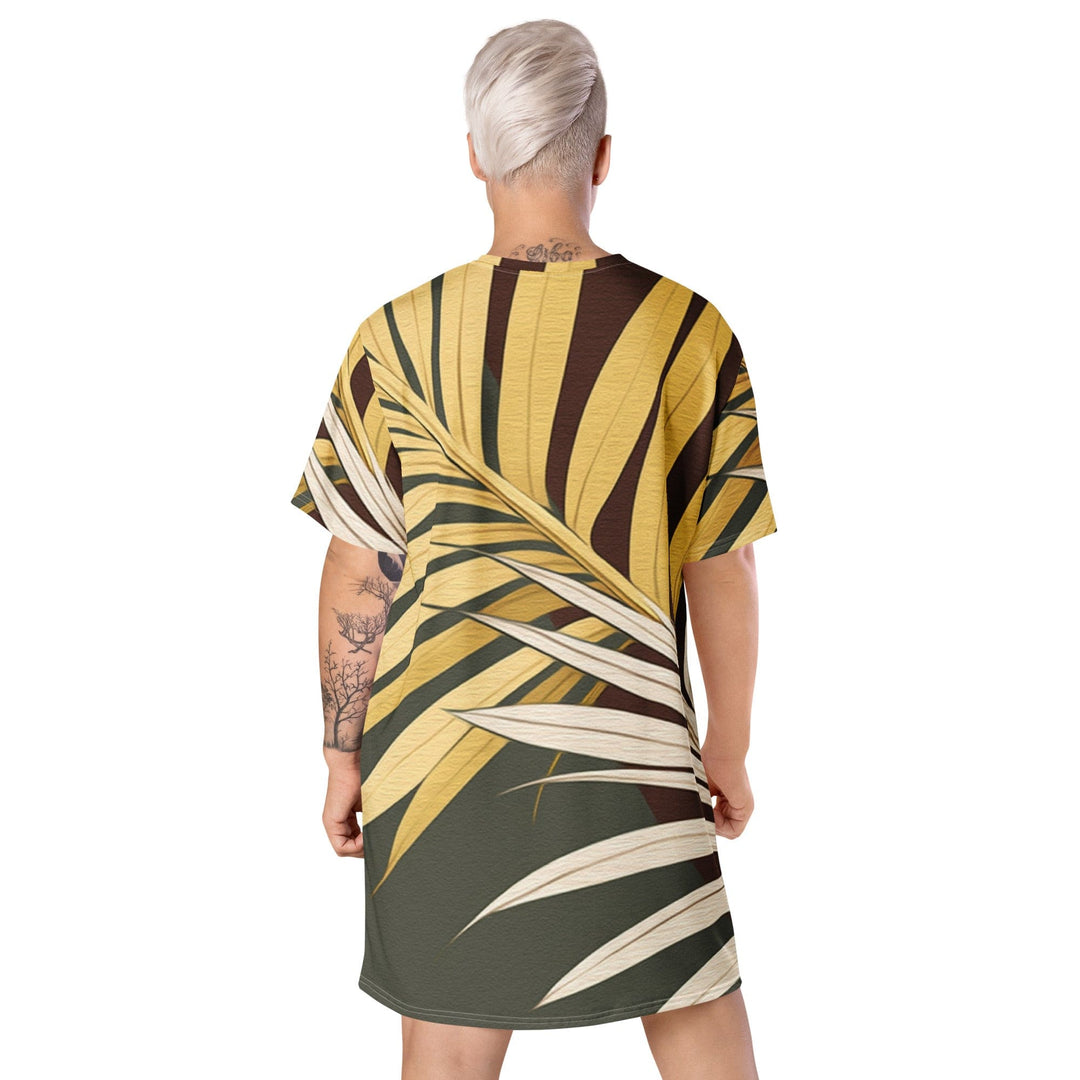 Womens Graphic T-shirt Dress Palm Tree Leaves Pattern - Womens | Dresses