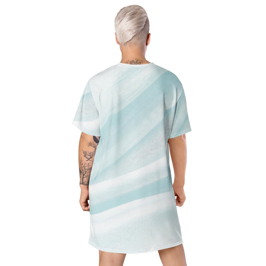 Womens Graphic T-shirt Dress Pastel Blue Swirl - Womens | Dresses | T-Shirts