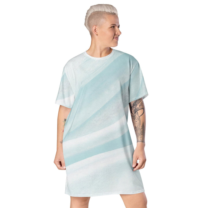 Womens Graphic T-shirt Dress Pastel Blue Swirl - Womens | Dresses | T-Shirts