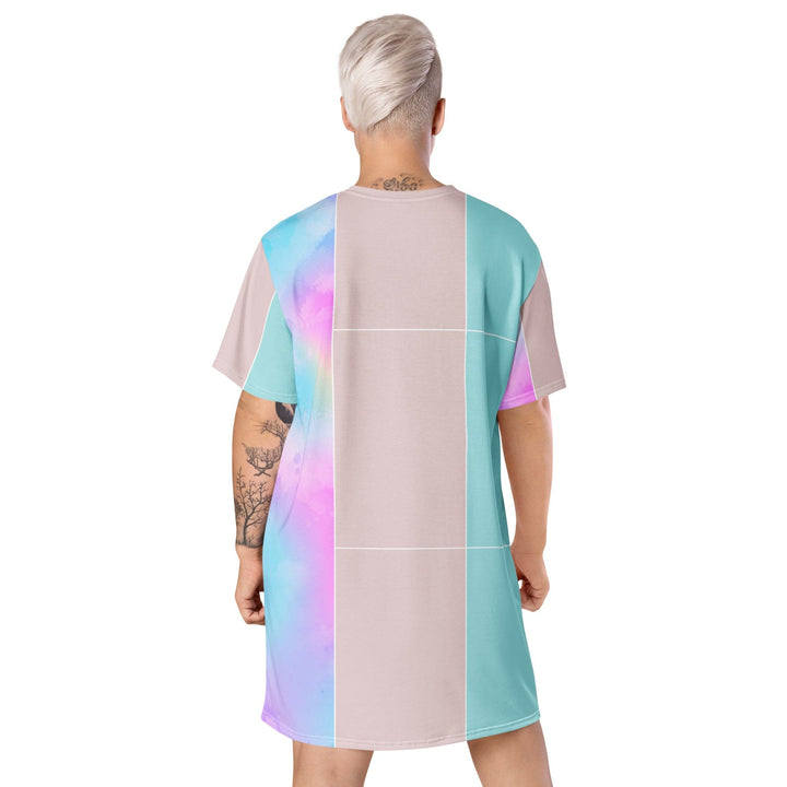 Womens Graphic T-shirt Dress Pastel Colorblock Watercolor - Womens | Dresses