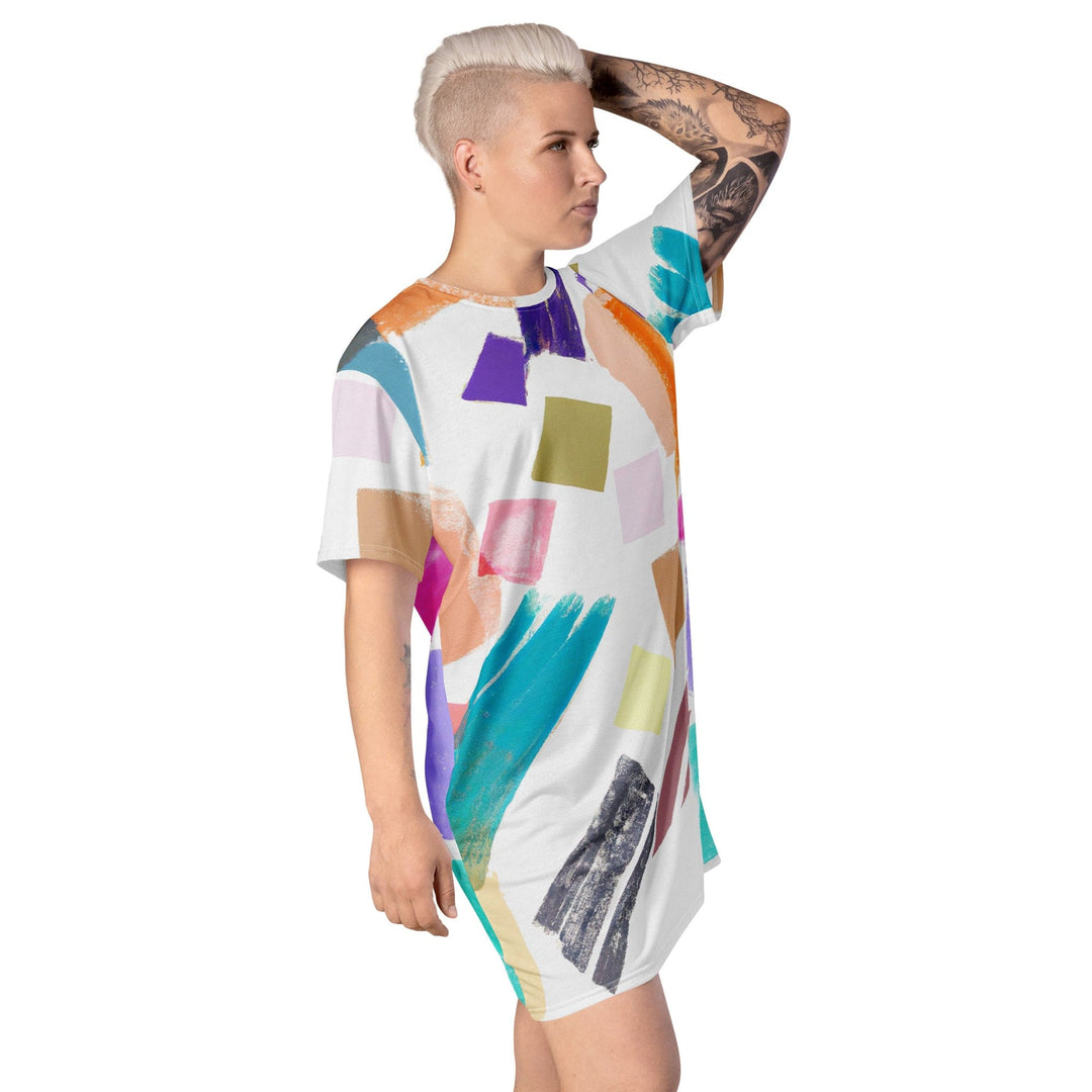 Womens Graphic T-shirt Dress Pastel Pattern - Womens | Dresses | T-Shirts | AOP