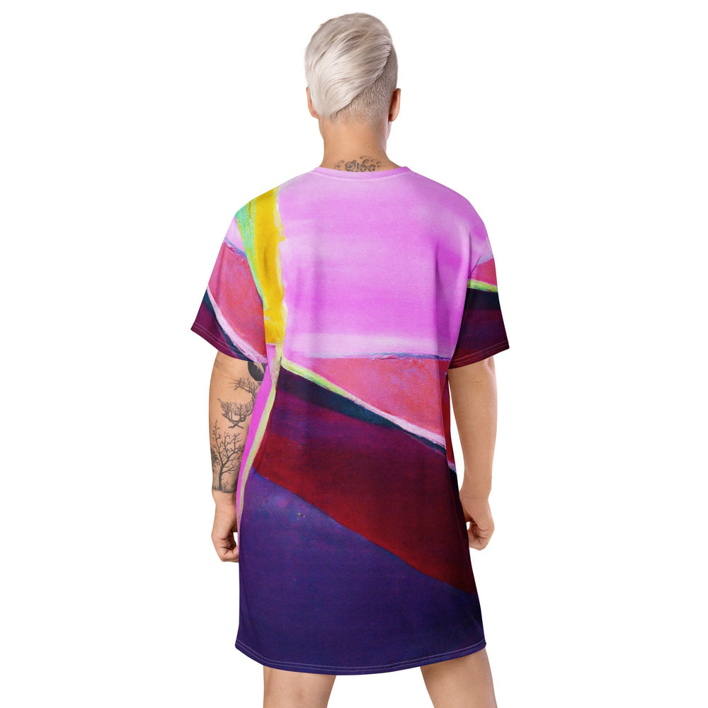 Womens Graphic T-shirt Dress Pink and Purple Pattern - Womens | Dresses