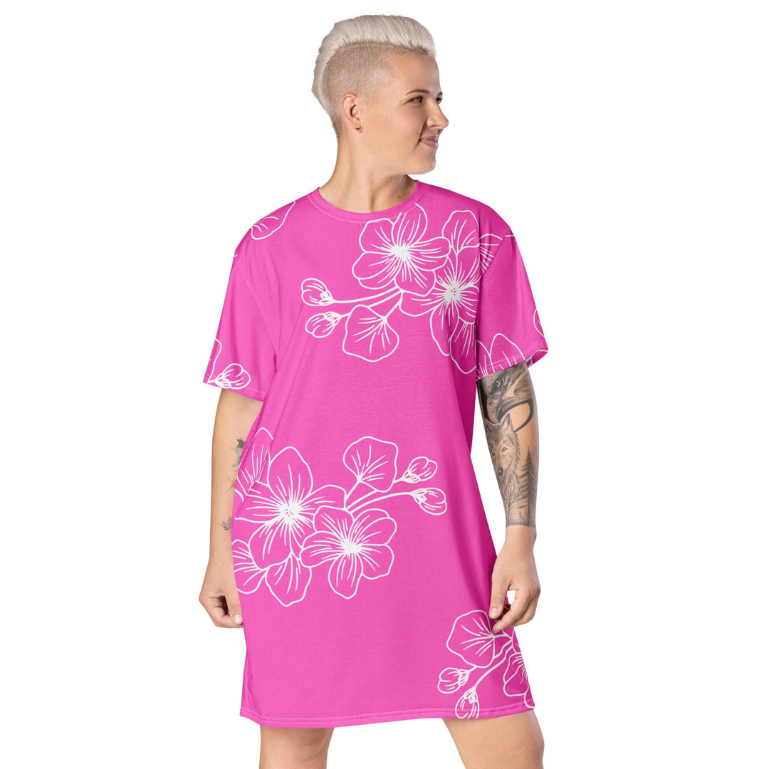 Womens Graphic T-shirt Dress Pink Floral 7022623 - Womens | Dresses | T-Shirts