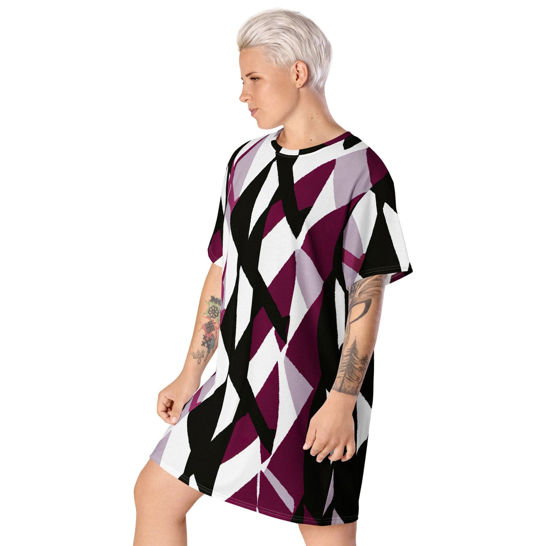 Womens Graphic T-shirt Dress Pink Mauve Pattern 2 - Womens | Dresses | T-Shirts