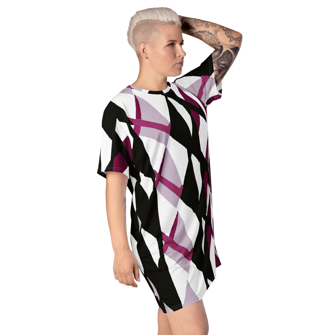 Womens Graphic T-shirt Dress Pink Mauve Pattern 2 - Womens | Dresses | T-Shirts