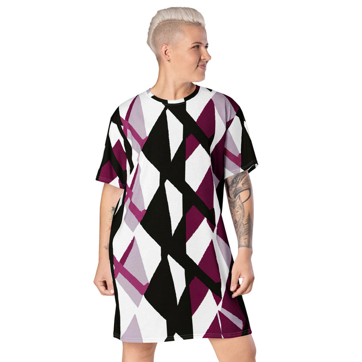 Womens Graphic T-shirt Dress Pink Mauve Pattern 2 - Womens | Dresses | T-Shirts