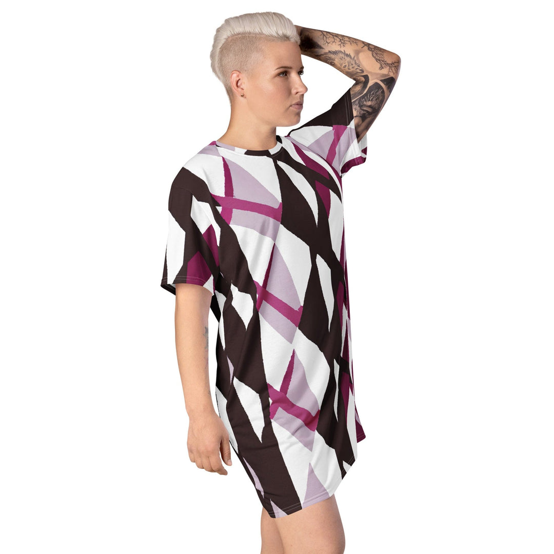 Womens Graphic T-shirt Dress Pink Mauve Pattern - Womens | Dresses | T-Shirts