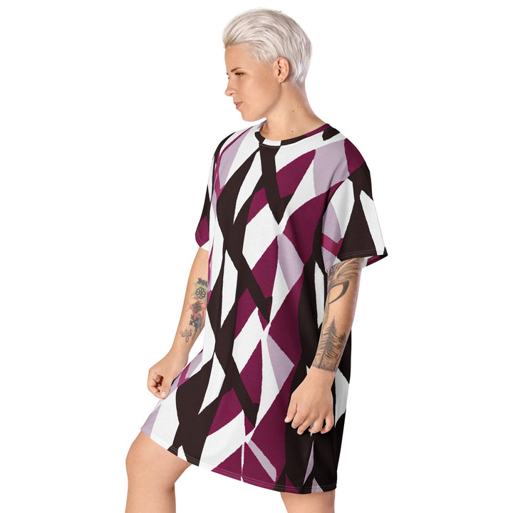 Womens Graphic T-shirt Dress Pink Mauve Pattern - Womens | Dresses | T-Shirts