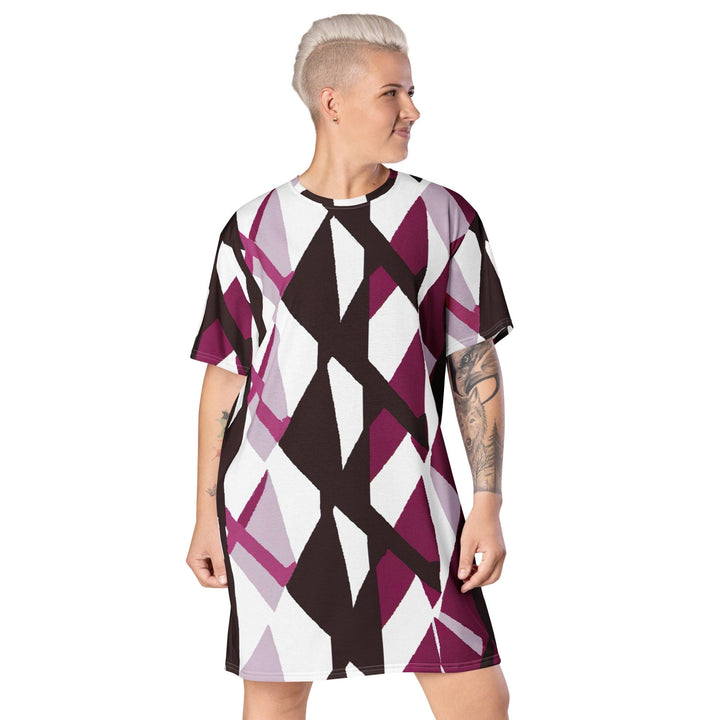 Womens Graphic T-shirt Dress Pink Mauve Pattern - Womens | Dresses | T-Shirts