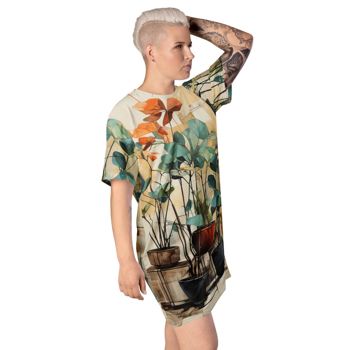 Womens Graphic T-shirt Dress Rustic Botanical Plants - Womens | Dresses