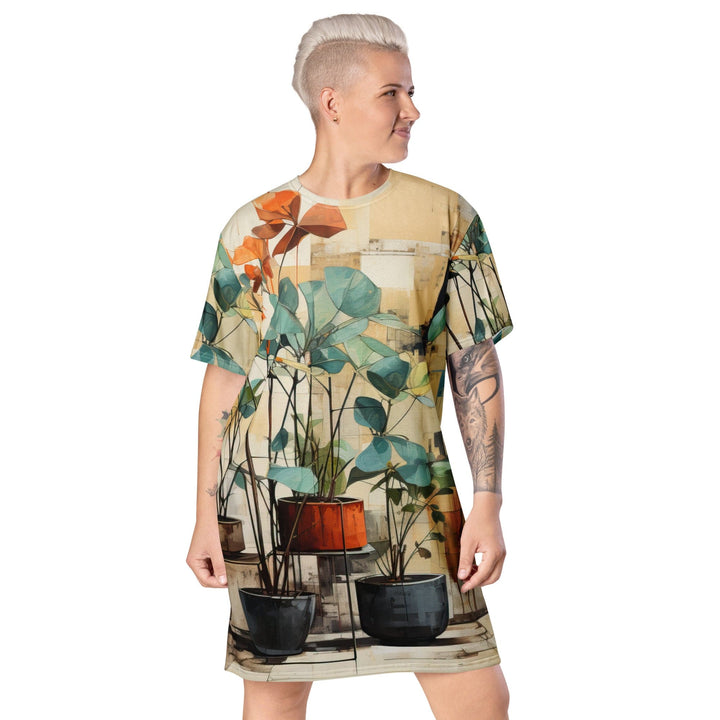 Womens Graphic T-shirt Dress Rustic Botanical Plants - Womens | Dresses