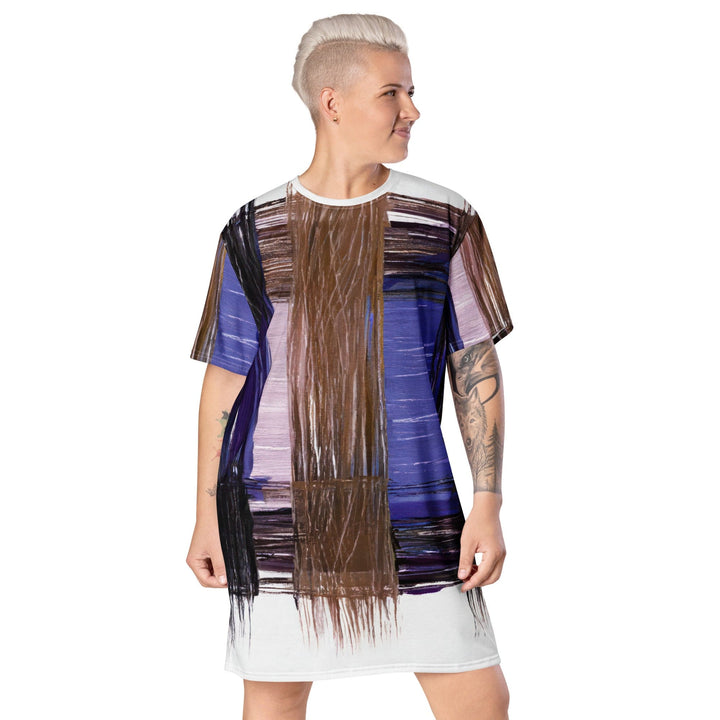 Womens Graphic T-shirt Dress Rustic Brown Interweave Print - Womens | Dresses