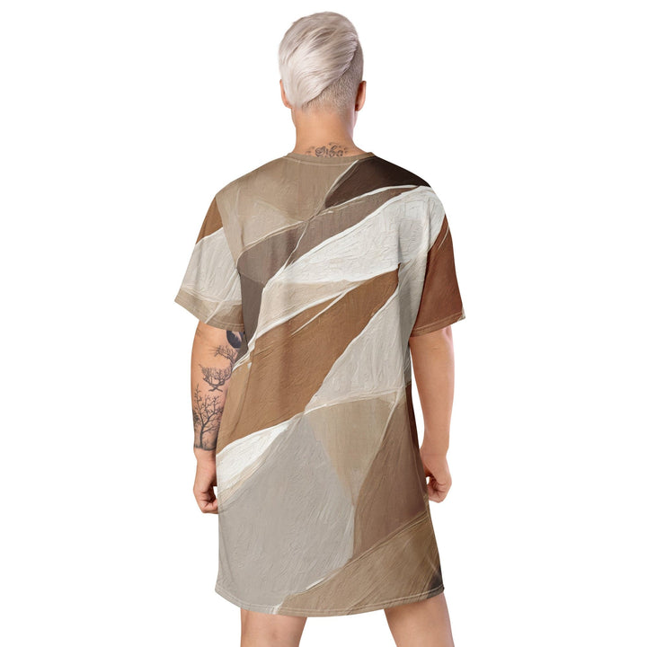 Womens Graphic T-shirt Dress Rustic Brown Stone Print 2 - Womens | Dresses