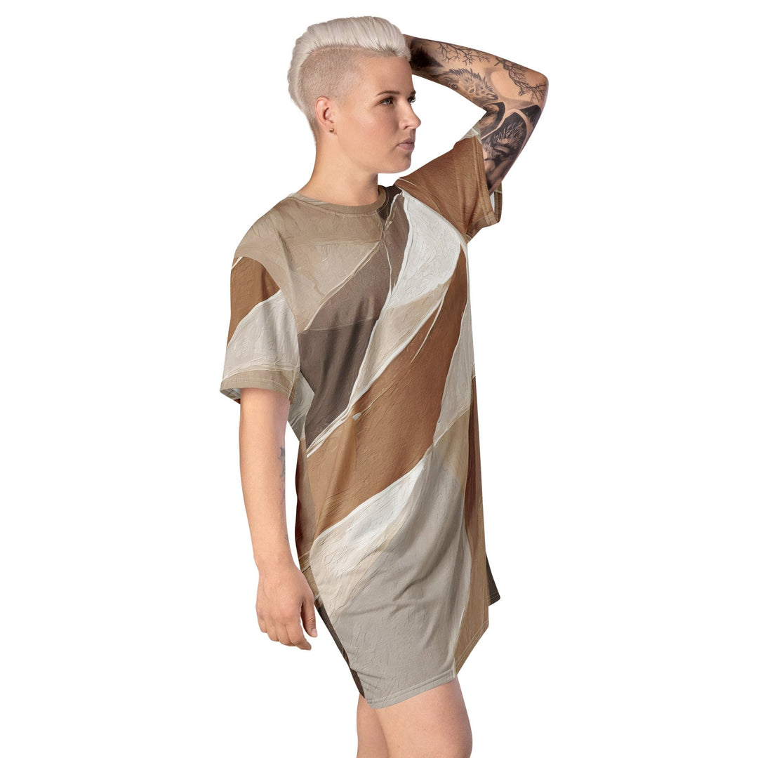 Womens Graphic T-shirt Dress Rustic Brown Stone Print 2 - Womens | Dresses