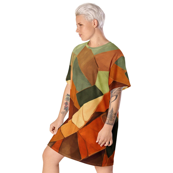 Womens Graphic T-shirt Dress Rustic Red Abstract Pattern - Womens | Dresses