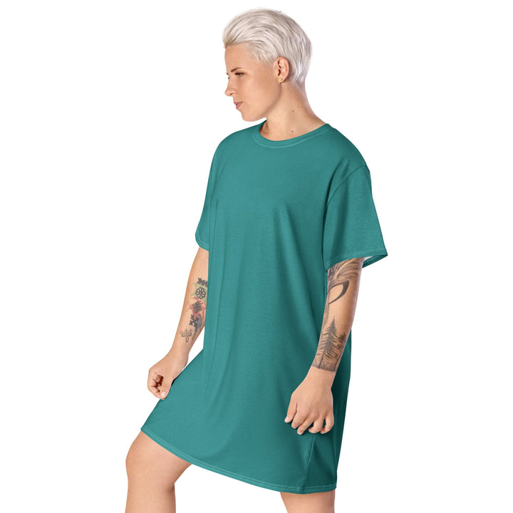 Womens Graphic T-shirt Dress Teal Green - Womens | Dresses | T-Shirts | AOP