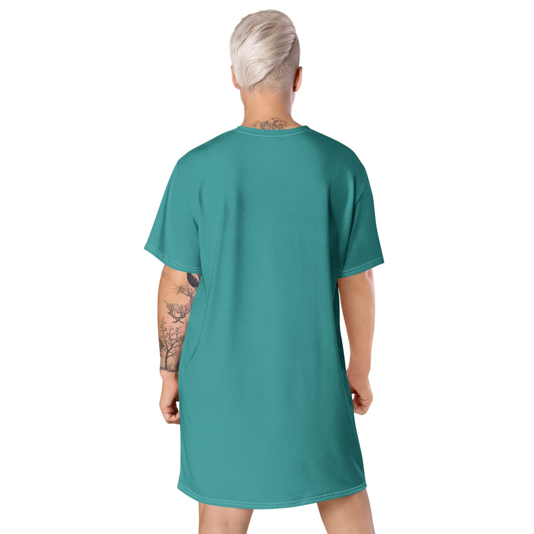 Womens Graphic T-shirt Dress Teal Green - Womens | Dresses | T-Shirts | AOP