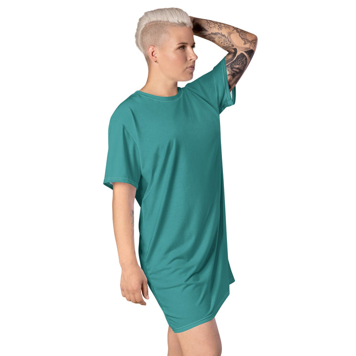 Womens Graphic T-shirt Dress Teal Green - Womens | Dresses | T-Shirts | AOP